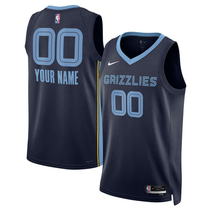 Memphis Grizzlies Unisex Swingman Custom Jersey Navy - Icon Edition | NBA Jerseys