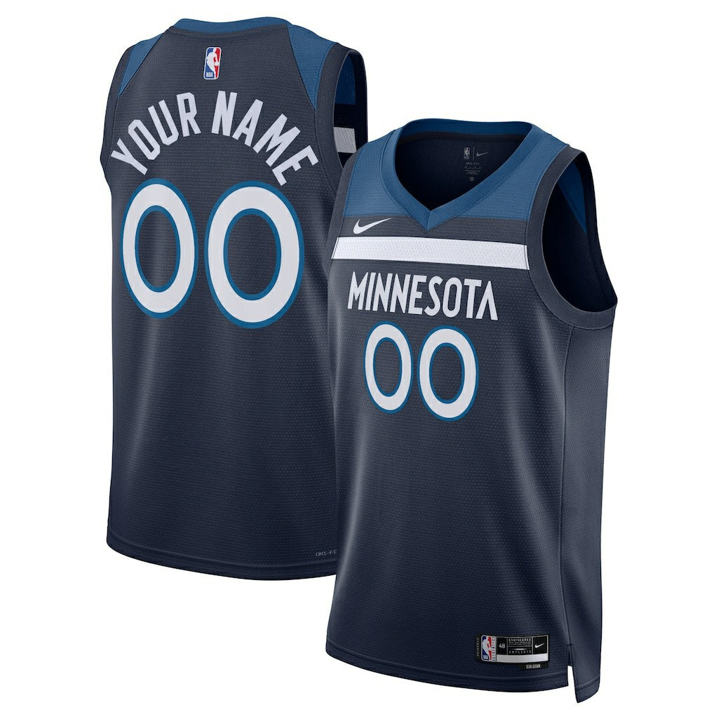 Minnesota Timberwolves Unisex Swingman Custom Jersey Navy - Icon Edition | NBA Jerseys