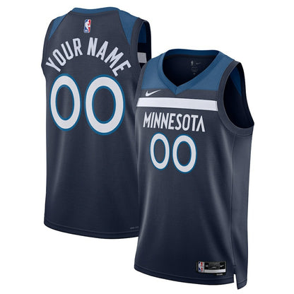 Minnesota Timberwolves Unisex Swingman Custom Jersey Navy - Icon Edition | NBA Jerseys