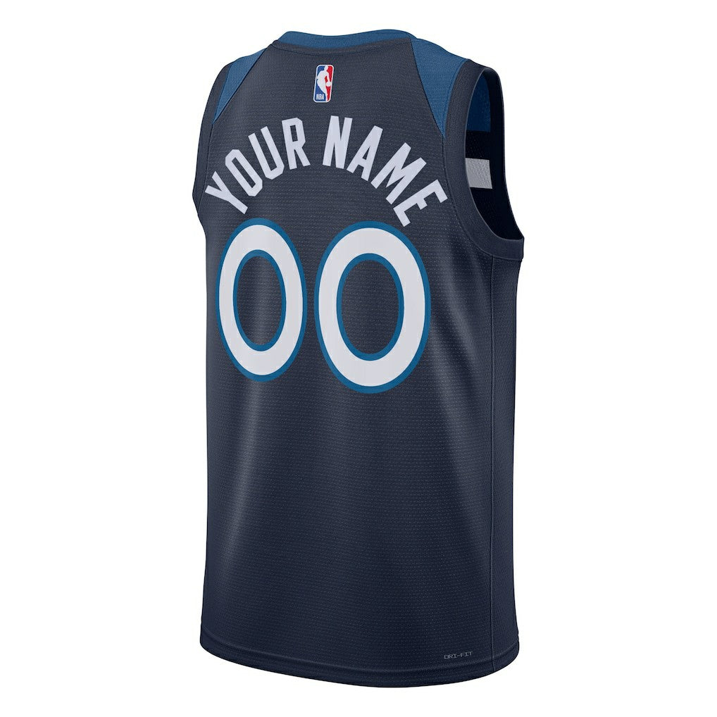 Nike - Minnesota Timberwolves Unisex Swingman Custom Jersey Navy - Icon Edition
