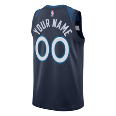 Nike - Minnesota Timberwolves Unisex Swingman Custom Jersey Navy - Icon Edition