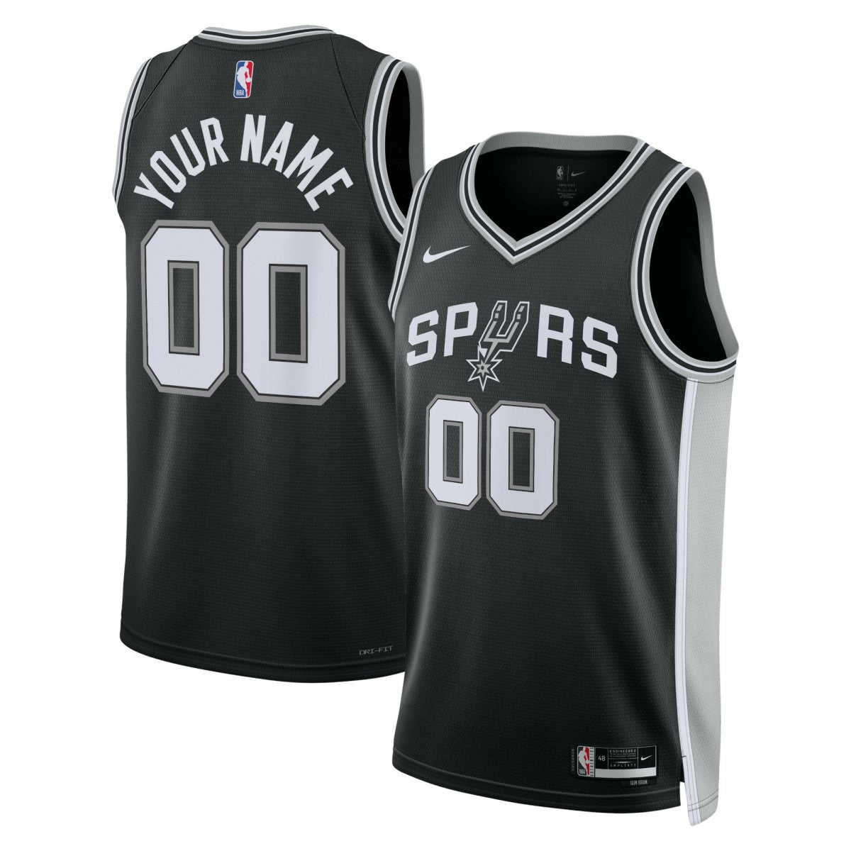 Nike - San Antonio Spurs Unisex Swingman Custom Jersey Black - Icon Edition