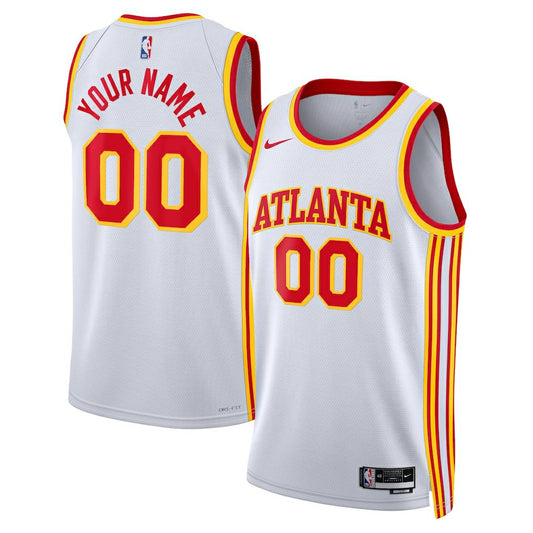 Atlanta Hawks Unisex Swingman Custom Jersey White - Association Edition | NBA Jerseys