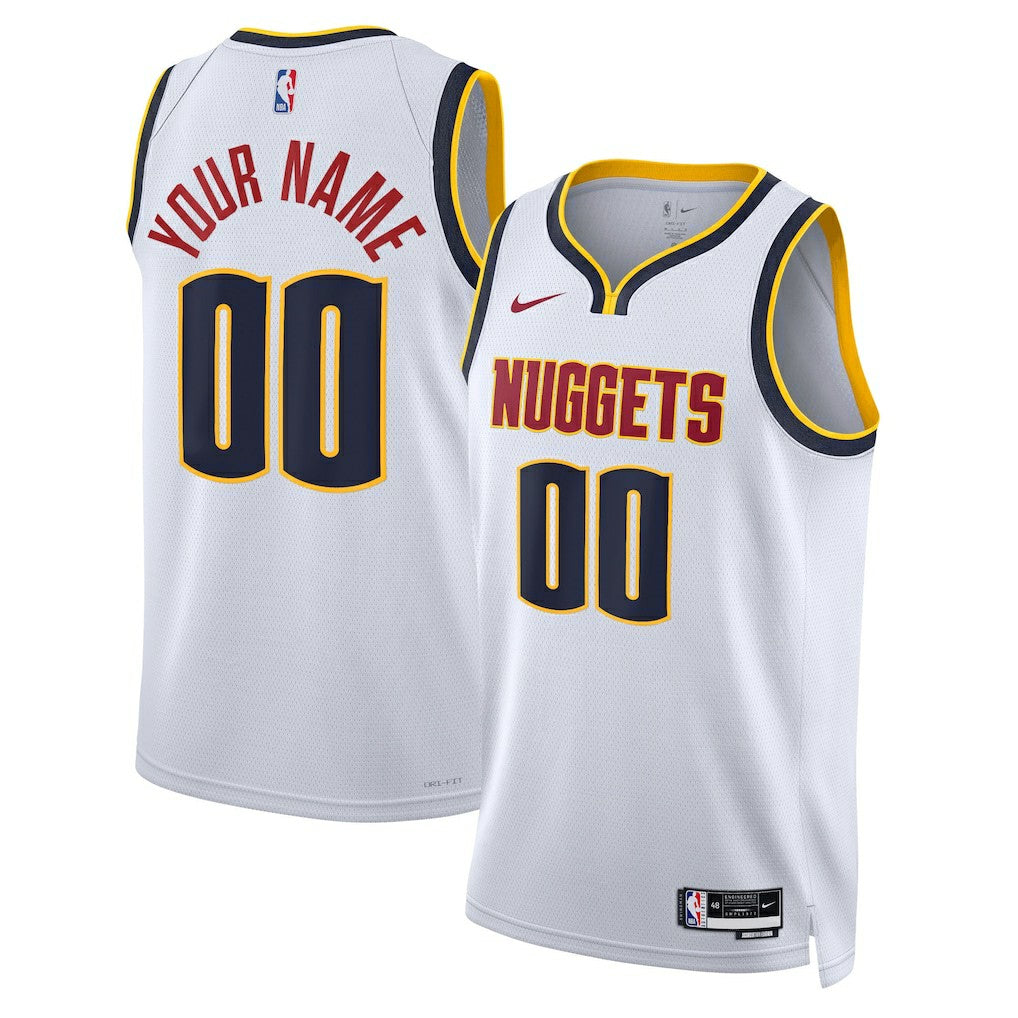 Nike - Denver Nuggets Unisex Swingman Custom Jersey White - Association Edition