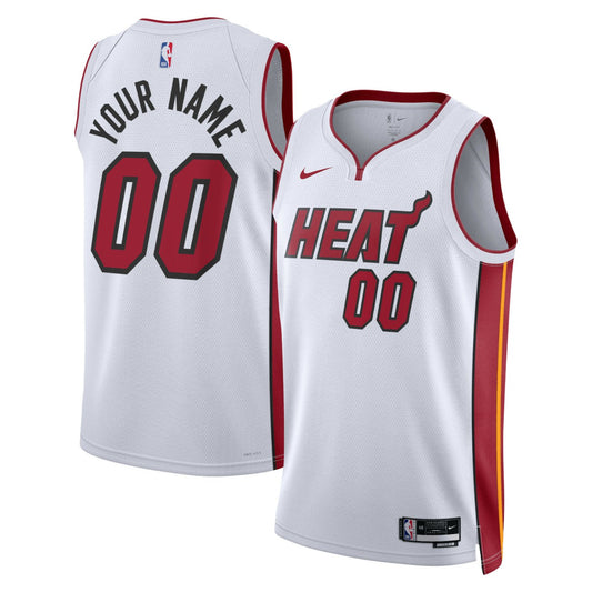 Miami Heat Unisex Swingman Custom Jersey White - Association Edition | NBA Jerseys