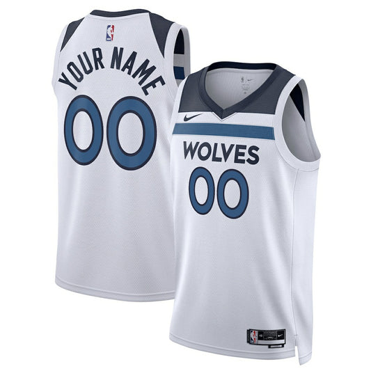 Minnesota Timberwolves Unisex Swingman Custom Jersey White - Association Edition | NBA Jerseys