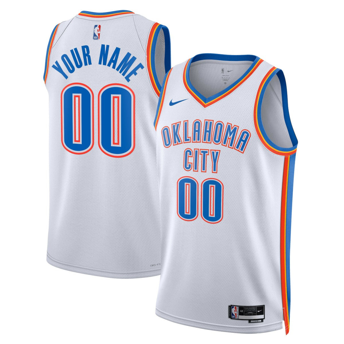 Nike - Oklahoma City Thunder Unisex Swingman Custom Jersey White - Association Edition