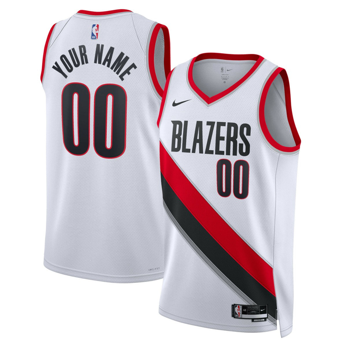 Nike - Portland Trail Blazers Unisex Swingman Custom Jersey White - Association Edition