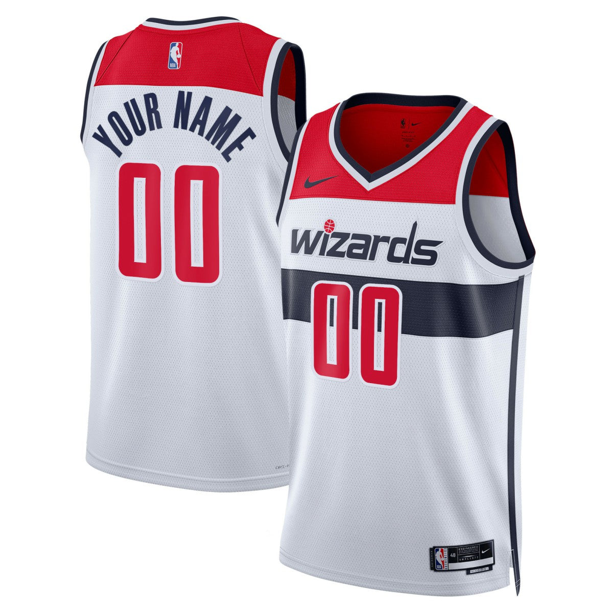 Washington Wizards Unisex Swingman Custom Jersey White - Association Edition | NBA Jerseys