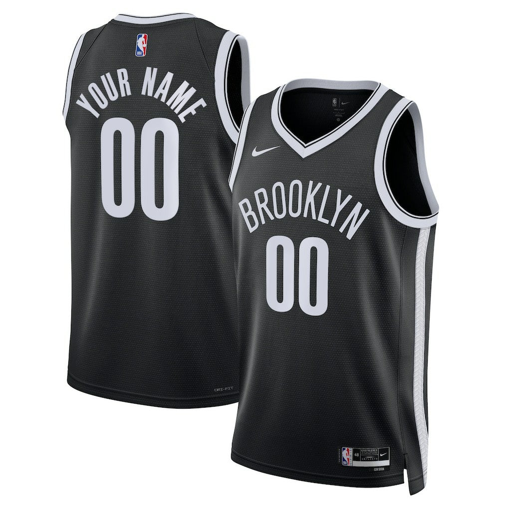 Nike - Brooklyn Nets Unisex Swingman Custom Jersey Black - Icon Edition