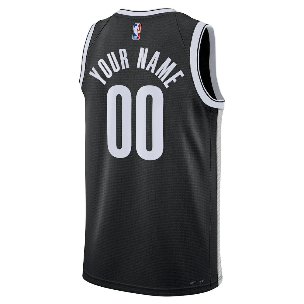 Nike - Brooklyn Nets Unisex Swingman Custom Jersey Black - Icon Edition