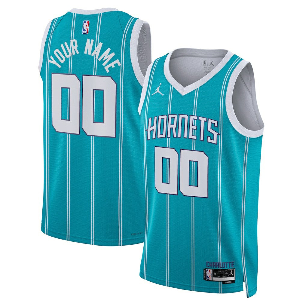 NBA - Charlotte Hornets Jordan Brand Unisex Swingman Custom Jersey Teal - Icon Edition