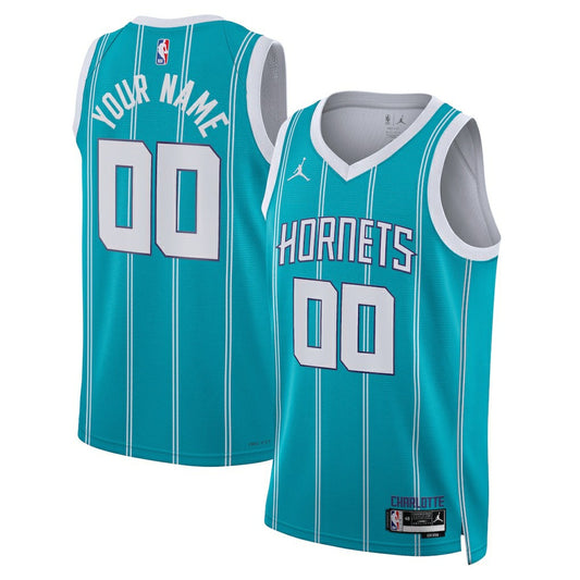 Charlotte Hornets Jordan Brand Unisex Swingman Custom Jersey Teal - Icon Edition discount | NBA Jerseys