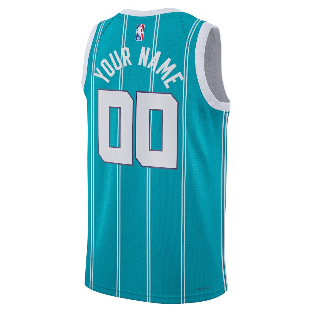 NBA - Charlotte Hornets Jordan Brand Unisex Swingman Custom Jersey Teal - Icon Edition