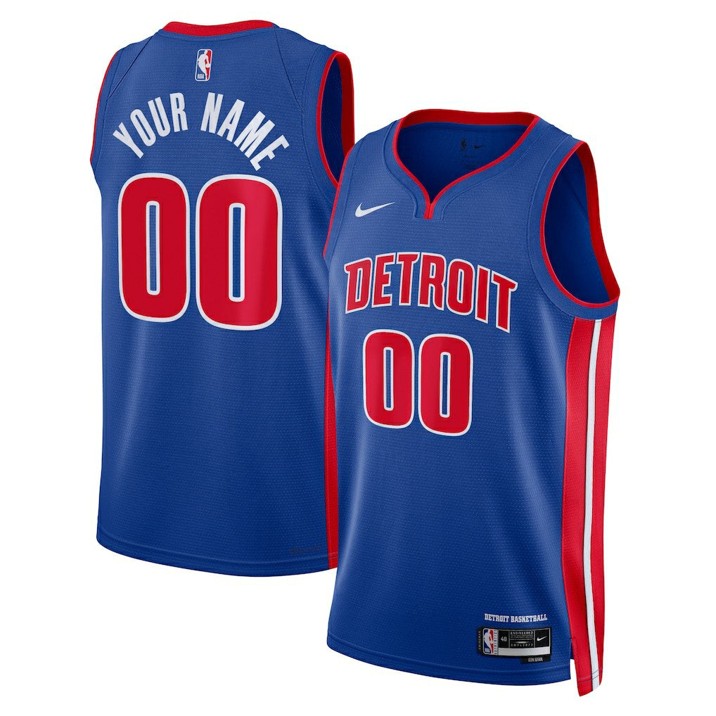 Nike - Detroit Pistons Unisex Swingman Custom Jersey Blue - Icon Edition
