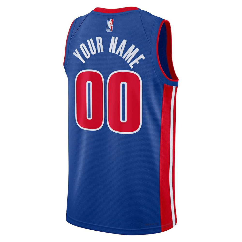 Nike - Detroit Pistons Unisex Swingman Custom Jersey Blue - Icon Edition