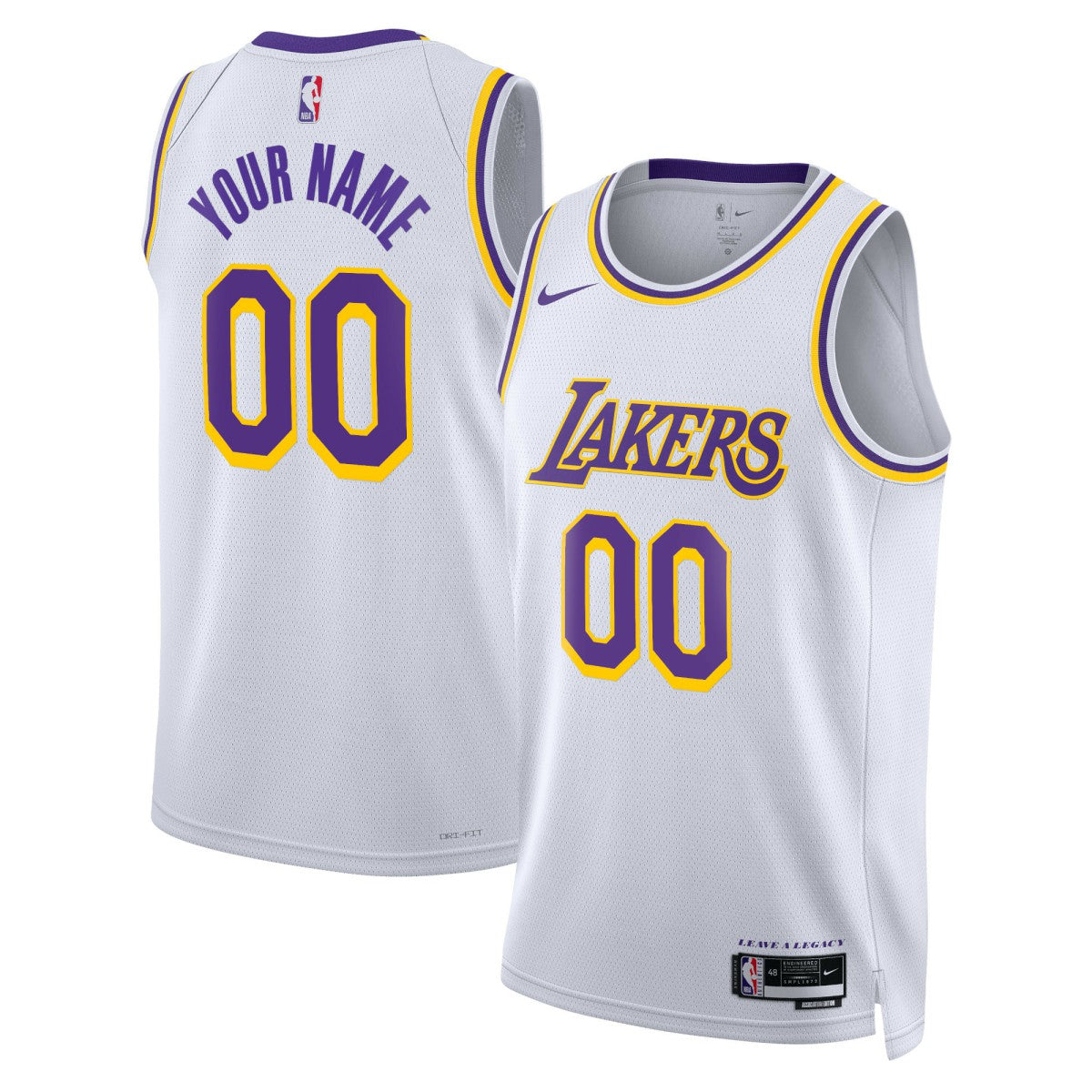 Nike - Los Angeles Lakers Unisex Swingman Custom Jersey White - Association Edition