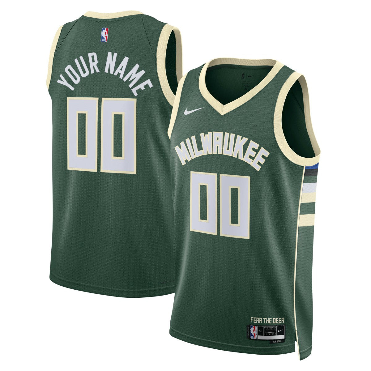 Milwaukee Bucks Unisex Swingman Custom Jersey Hunter Green - Icon Edition | NBA Jerseys