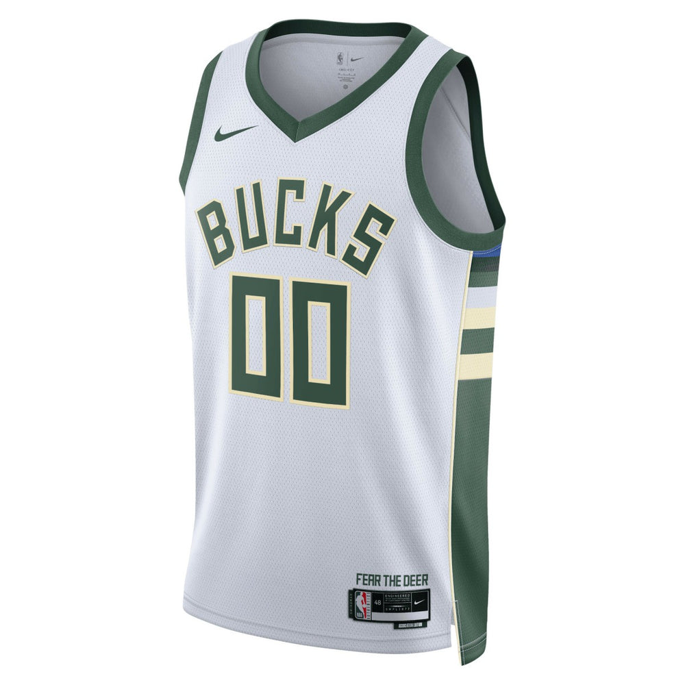 Nike - Milwaukee Bucks Unisex Swingman Custom Jersey White - Association Edition