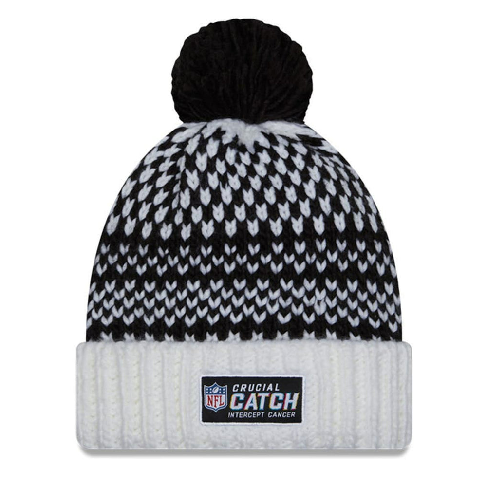 Arizona Cardinals New Era Women's 2023 NFL Crucial Catch Cuffed Pom Knit Hat Black/White - NFL