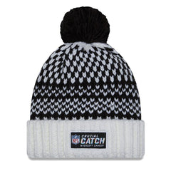 Arizona Cardinals New Era Women's 2023 NFL Crucial Catch Cuffed Pom Knit Hat Black/White - NFL