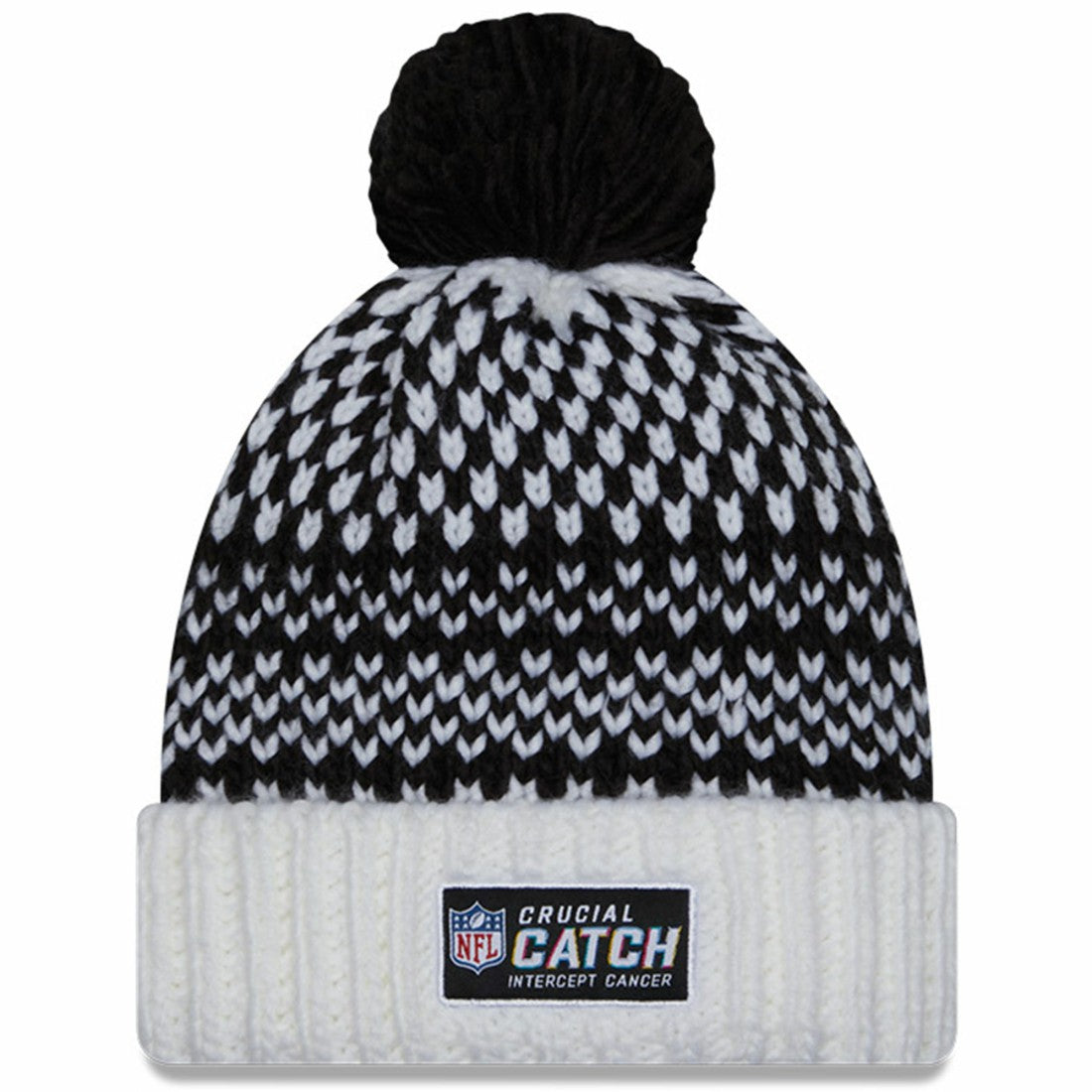 Tampa Bay Buccaneers New Era Women's 2023 NFL Crucial Catch Cuffed Pom Knit Hat Black/White - NFL