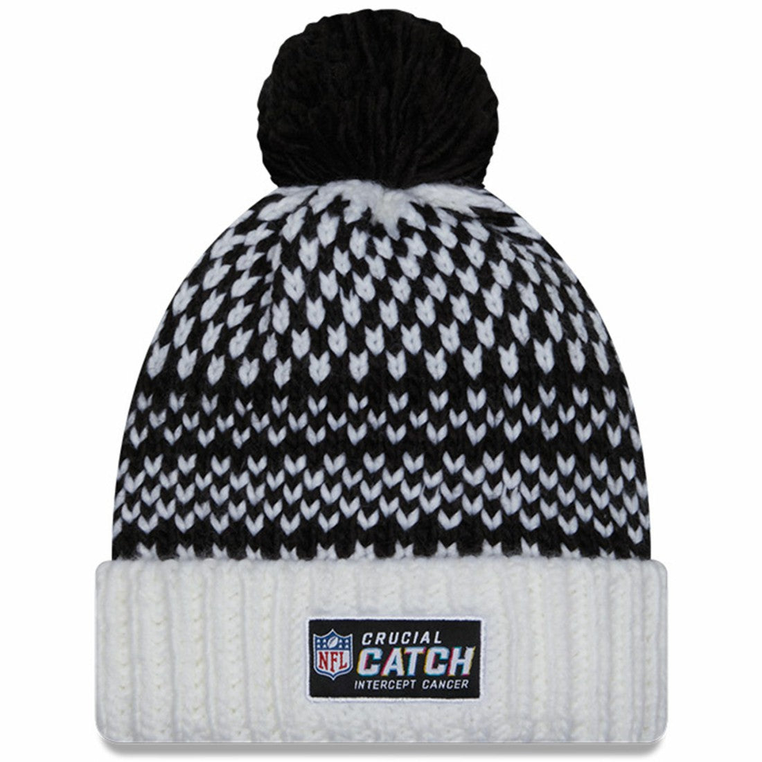 Tennessee Titans New Era Women's 2023 NFL Crucial Catch Cuffed Pom Knit Hat Black/White - NFL