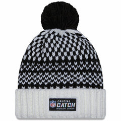 Tennessee Titans New Era Women's 2023 NFL Crucial Catch Cuffed Pom Knit Hat Black/White - NFL