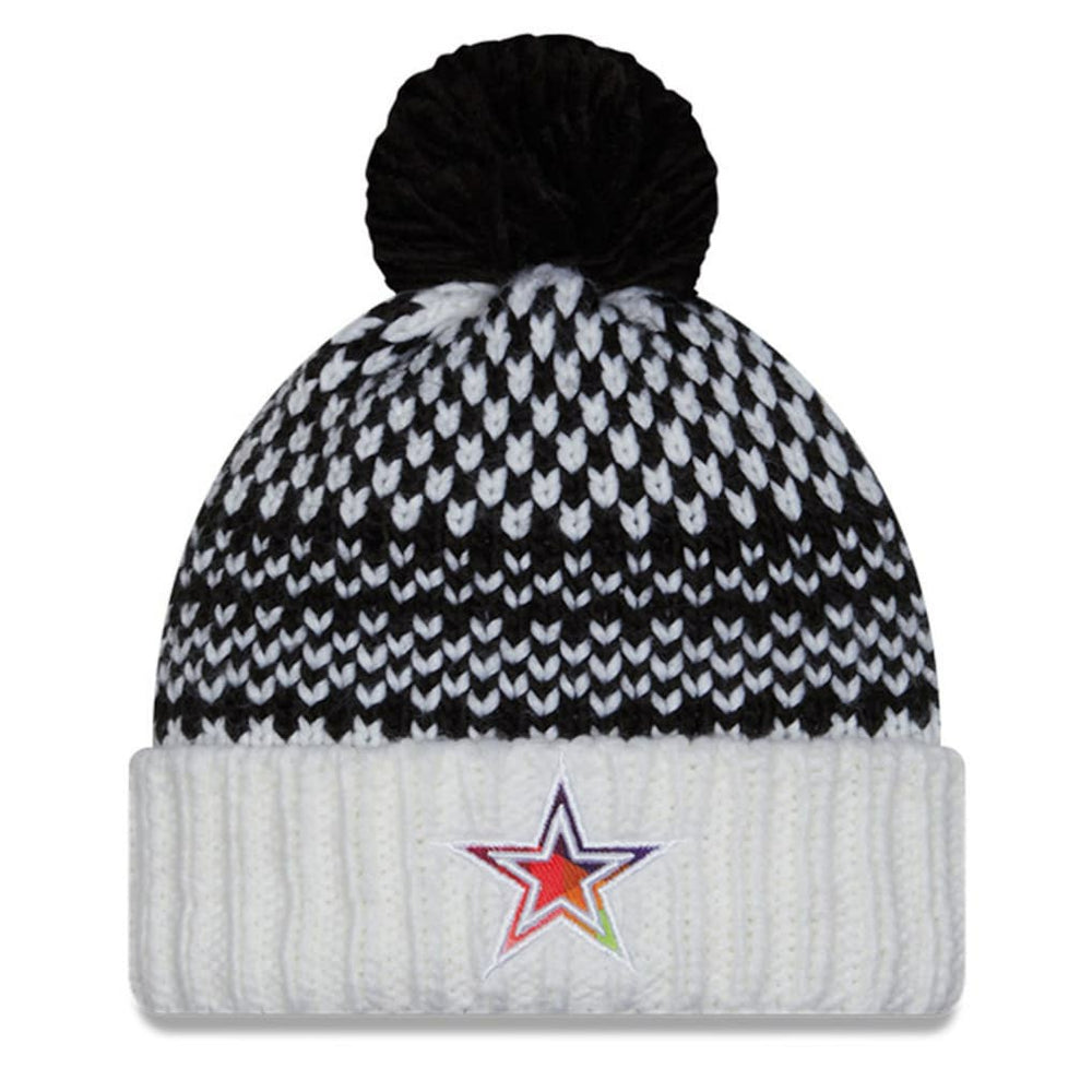 Dallas Cowboys New Era Women's 2023 NFL Crucial Catch Cuffed Pom Knit Hat Black/White - NFL