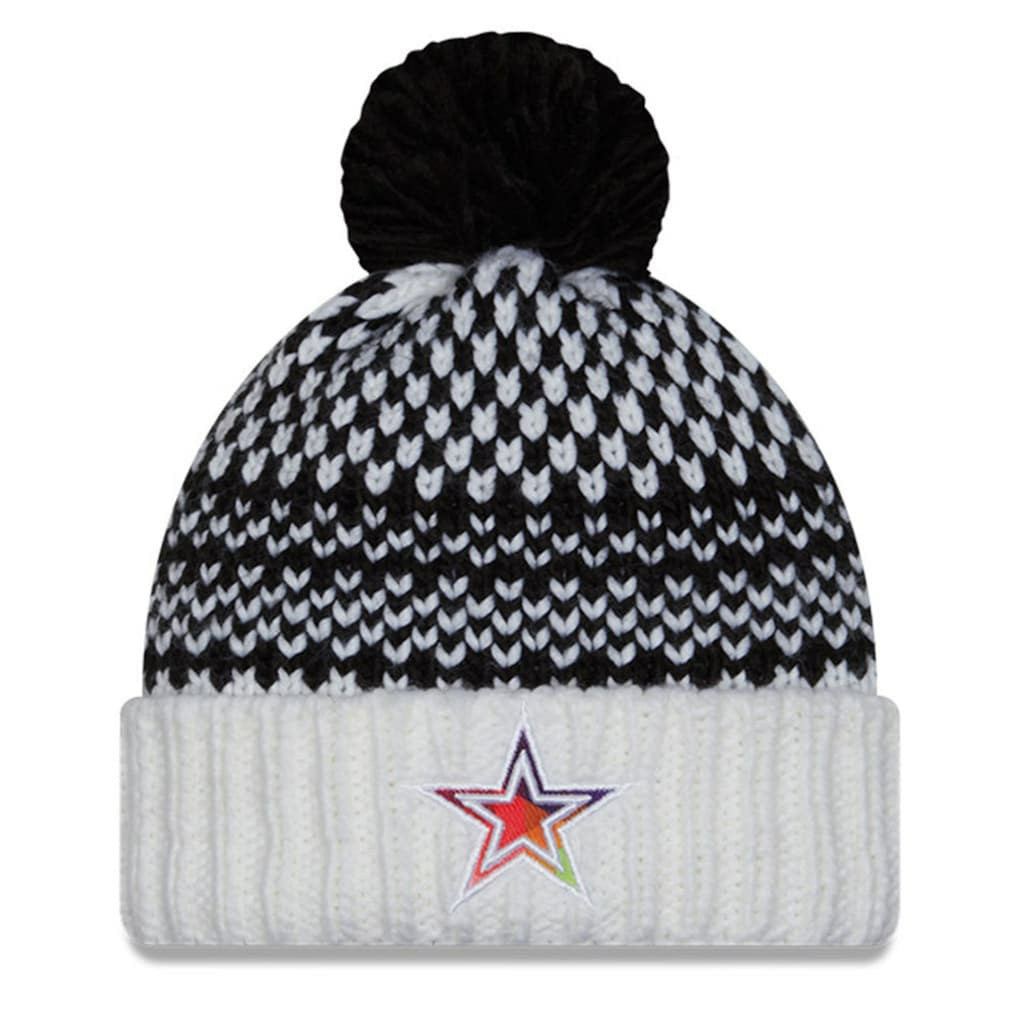 Dallas Cowboys New Era Women's 2023 NFL Crucial Catch Cuffed Pom Knit Hat Black/White - NFL