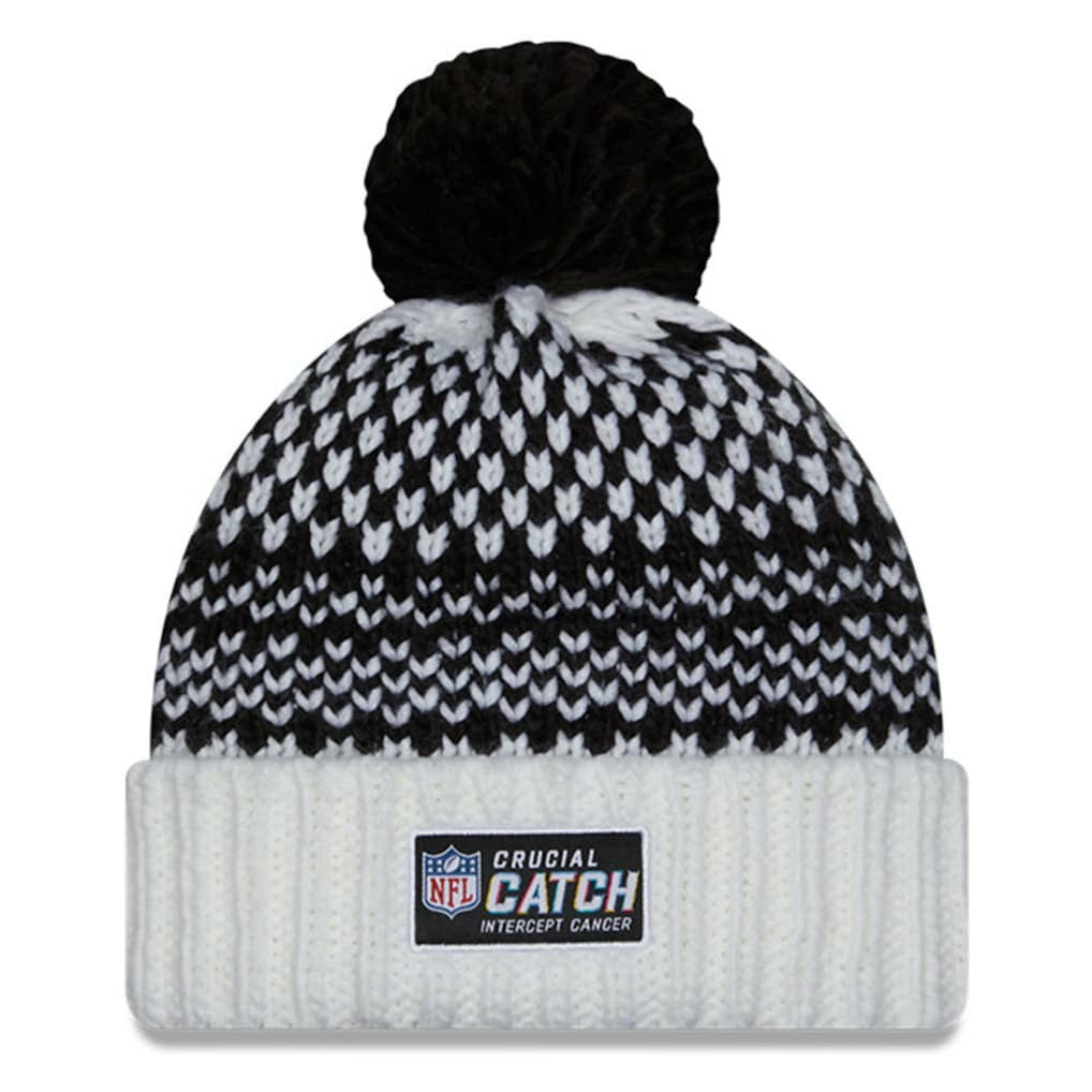 Dallas Cowboys New Era Women's 2023 NFL Crucial Catch Cuffed Pom Knit Hat Black/White - NFL