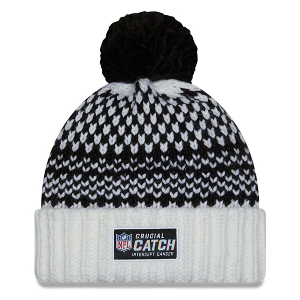 Dallas Cowboys New Era Women's 2023 NFL Crucial Catch Cuffed Pom Knit Hat Black/White - NFL