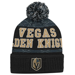 Vegas Golden Knights Youth Puck Cuffed Knit Hat with Pom Black