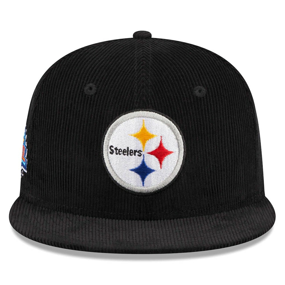 Pittsburgh Steelers New Era Throwback Cord 59FIFTY Fitted Hat Black - NFL
