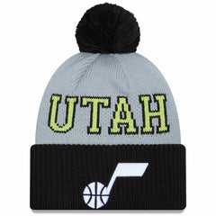 New Era - Utah Jazz Tip-Off Two-Tone Cuffed Knit Hat with Pom - Black/Gray