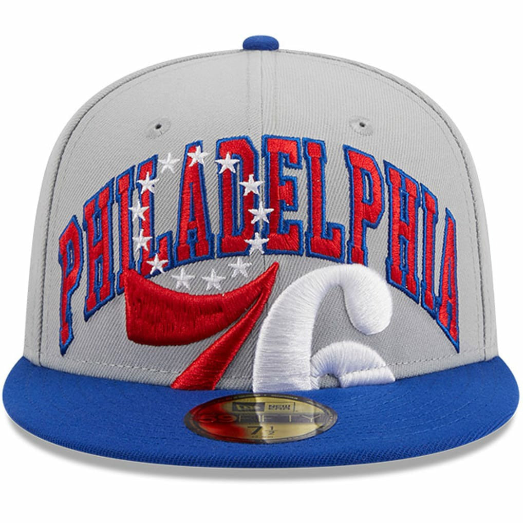 New Era - Philadelphia 76ers Tip-Off Two-Tone 59FIFTY Fitted Hat - Gray/Royal