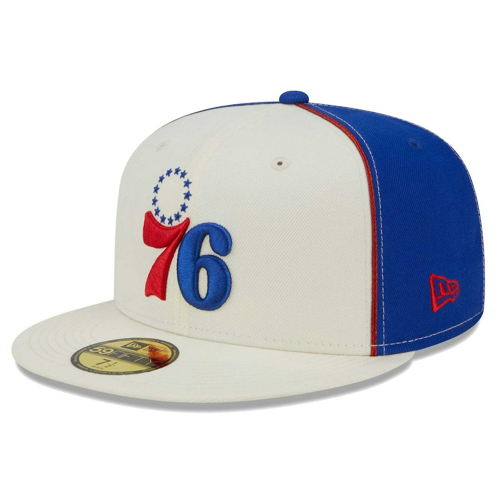 New Era - Philadelphia 76ers Piped Pop Panel 59FIFTY Fitted Hat - Cream