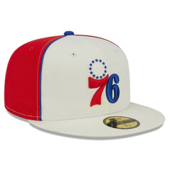 New Era - Philadelphia 76ers Piped Pop Panel 59FIFTY Fitted Hat - Cream
