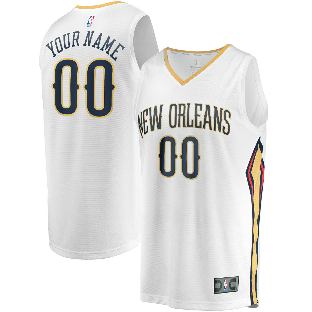 Fanatics - New Orleans Pelicans Youth Fast Break Replica Custom Jersey - Association Edition - White
