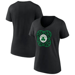 NBA - Boston Celtics Women's Team Pride V-Neck T-Shirt - Black