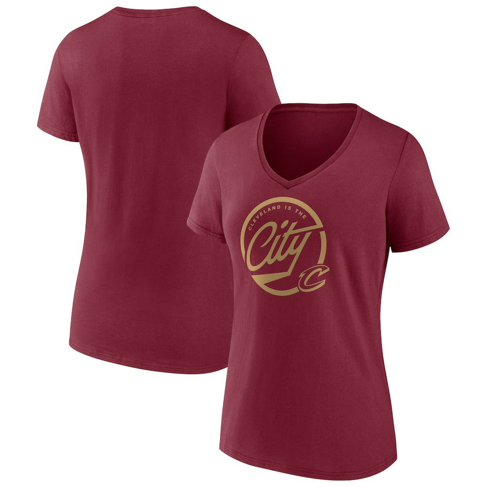 NBA - Cleveland Cavaliers Women's Team Pride V-Neck T-Shirt - Wine