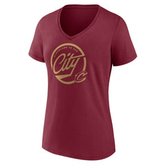 NBA - Cleveland Cavaliers Women's Team Pride V-Neck T-Shirt - Wine