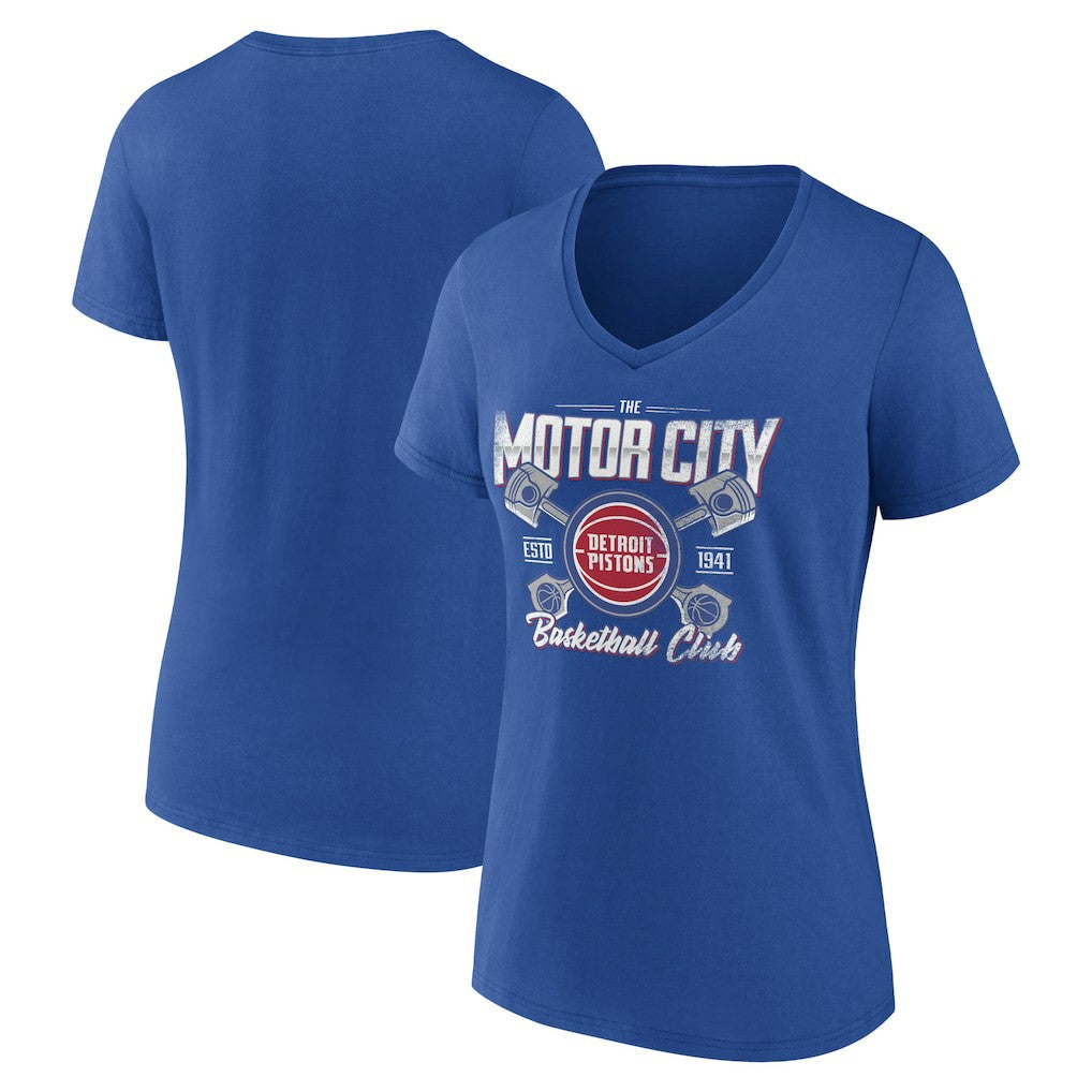 NBA - Detroit Pistons Women's Team Pride V-Neck T-Shirt - Blue