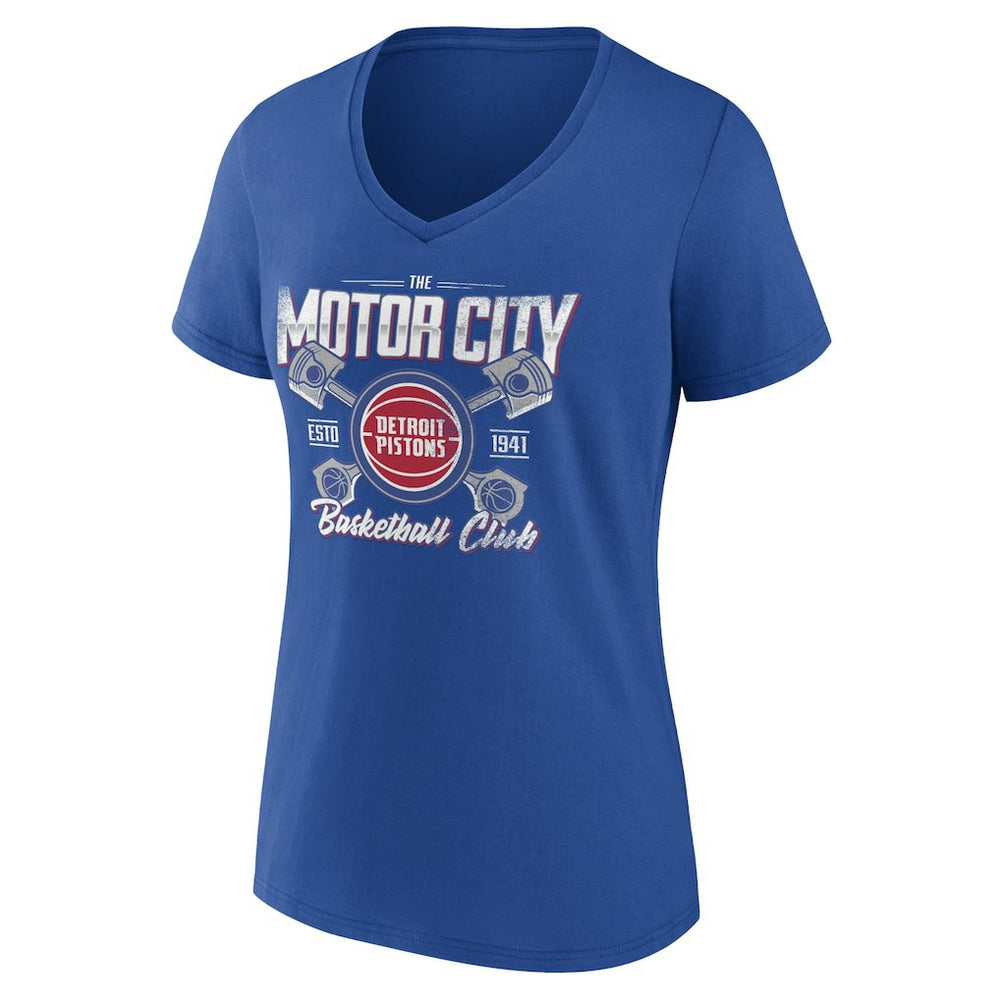 NBA - Detroit Pistons Women's Team Pride V-Neck T-Shirt - Blue