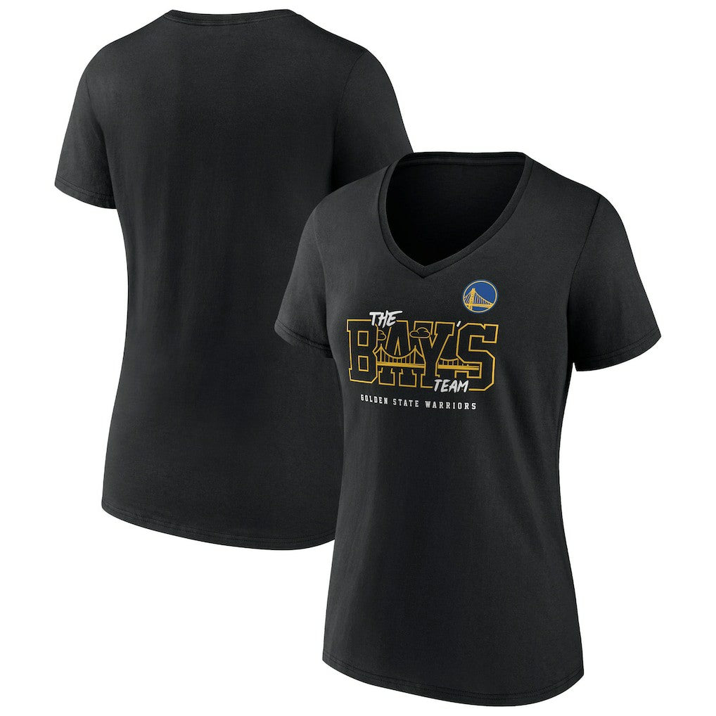 NBA - Golden State Warriors Women's Team Pride V-Neck T-Shirt - Black