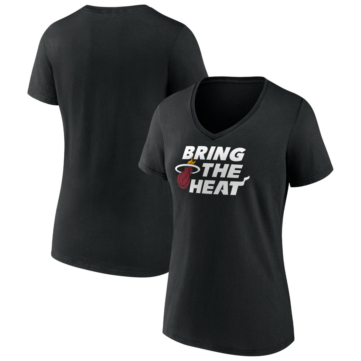 NBA - Miami Heat Women's Team Pride V-Neck T-Shirt - Black