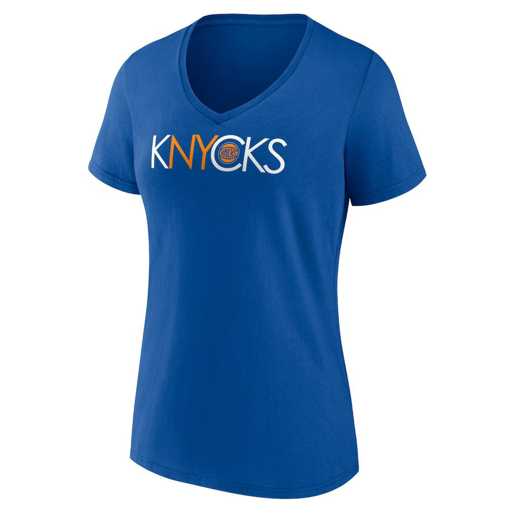 NBA - New York Knicks Women's Team Pride V-Neck T-Shirt - Blue