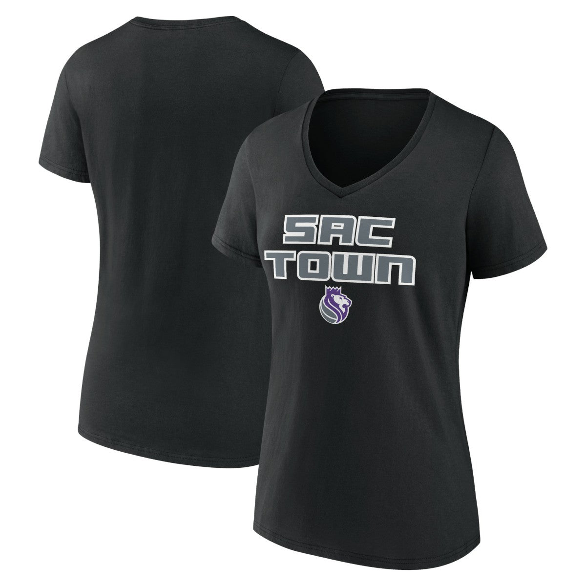 NBA - Sacramento Kings Women's Team Pride V-Neck T-Shirt - Black