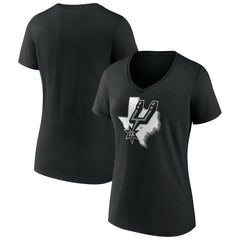 NBA - San Antonio Spurs Women's Team Pride V-Neck T-Shirt - Black