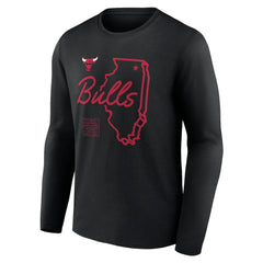 NBA - Chicago Bulls Announcer Long Sleeve T-Shirt - Black